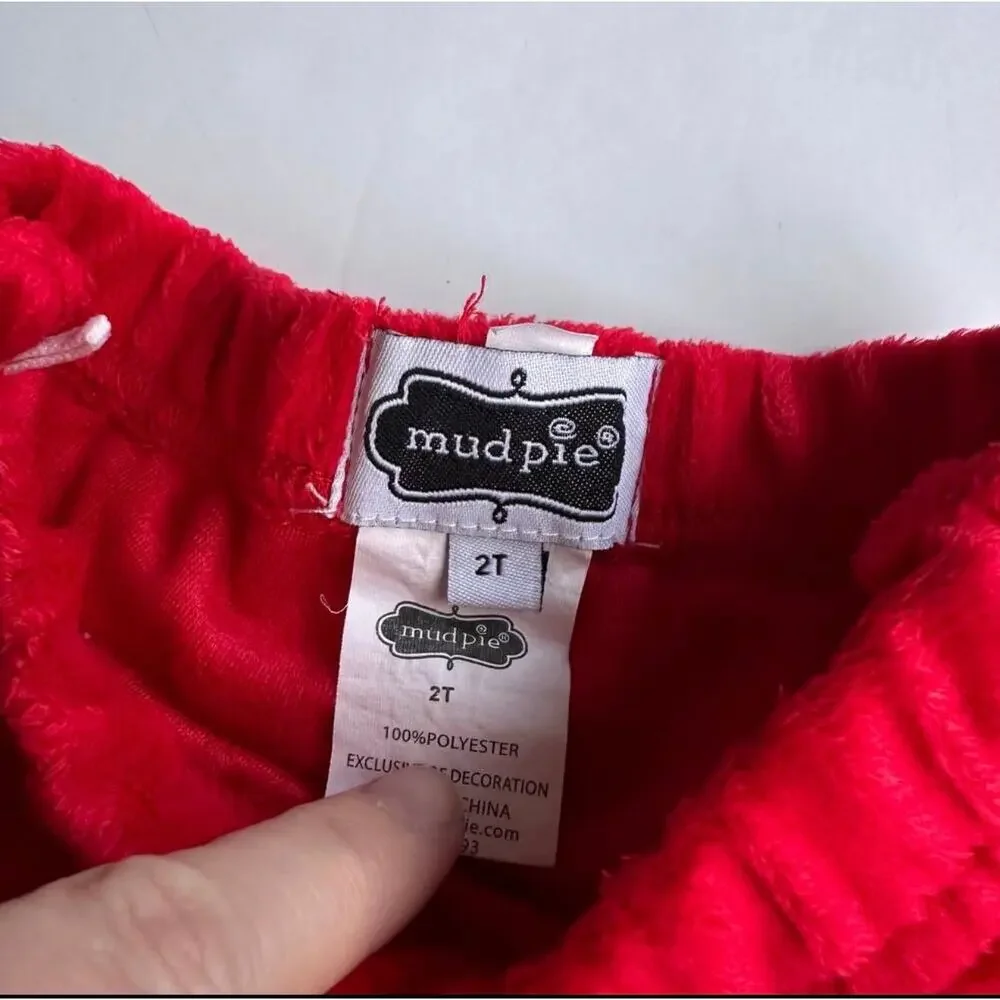 Mud Pie Red Minky Bell Bottom Leggings Set for Girls 2T/3T